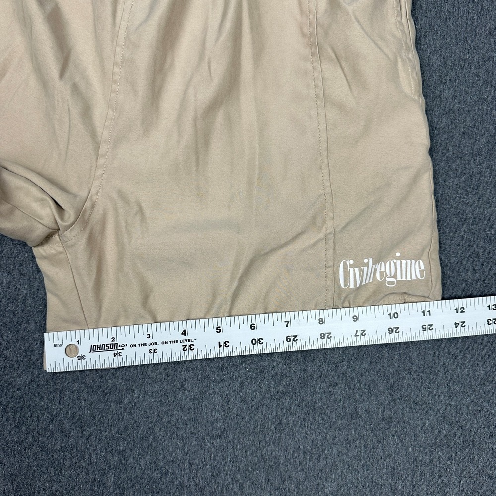 Civil Regime Mens Medium Mesh Lined Hybrid Shorts Sand Beige Track Swim Trunks M - Picture 10 of 11